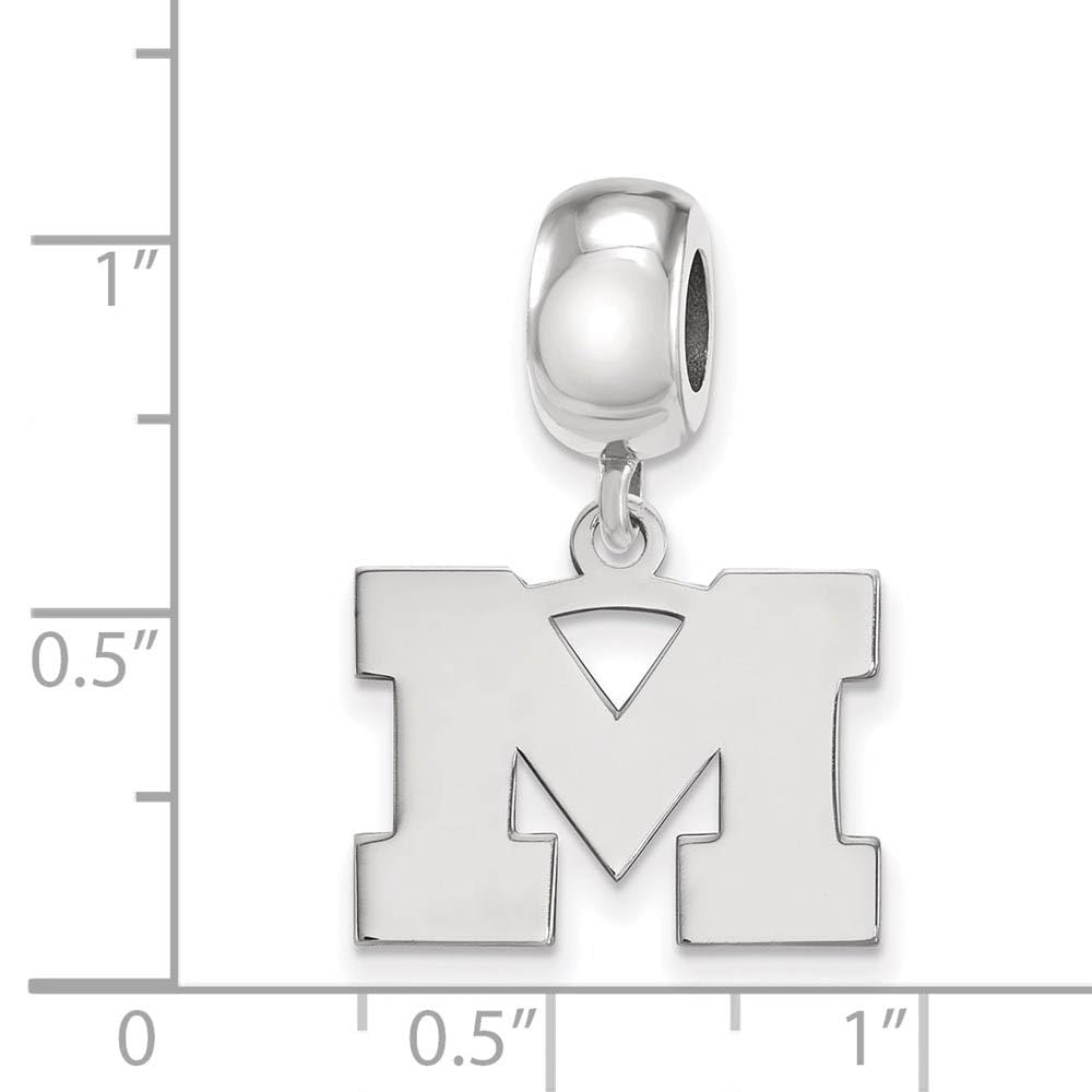 Sterling Silver Michigan (Univ of) Small Dangle Bead Charm