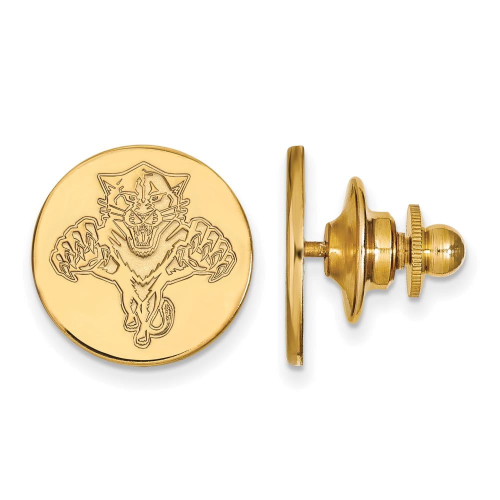 Sterling Silver 14k Yellow Gold Plated NHL Florida Panthers Lapel or Tie Pin