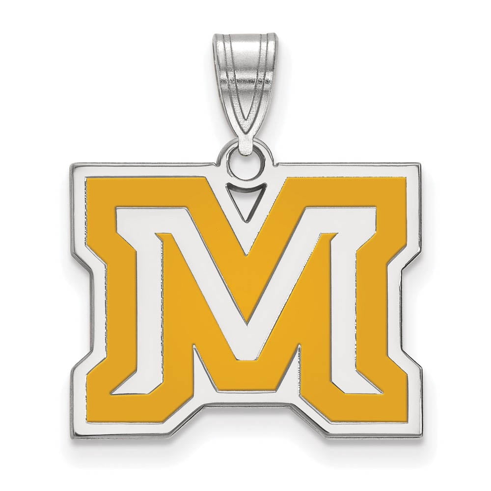 LogoArt SS022MTU Sterling Silver Montana State University Medium Enamel Pendant