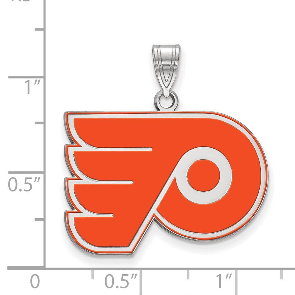 NHL Philadelphia Flyers Sterling Silver Large Enamel Pendant