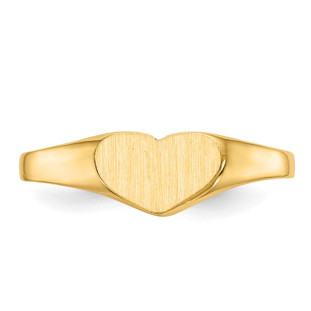 14k 5.5x7.5mm Closed Back Heart Signet Ring 6