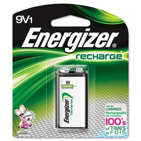 Energizer Recharge 9 Volt Battery (1 Pack), Rechargeable 9V Battery