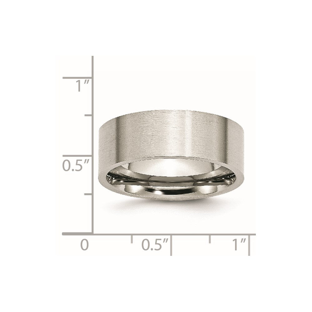 Stainless Steel Brushed 8mm Flat Band Size - 7