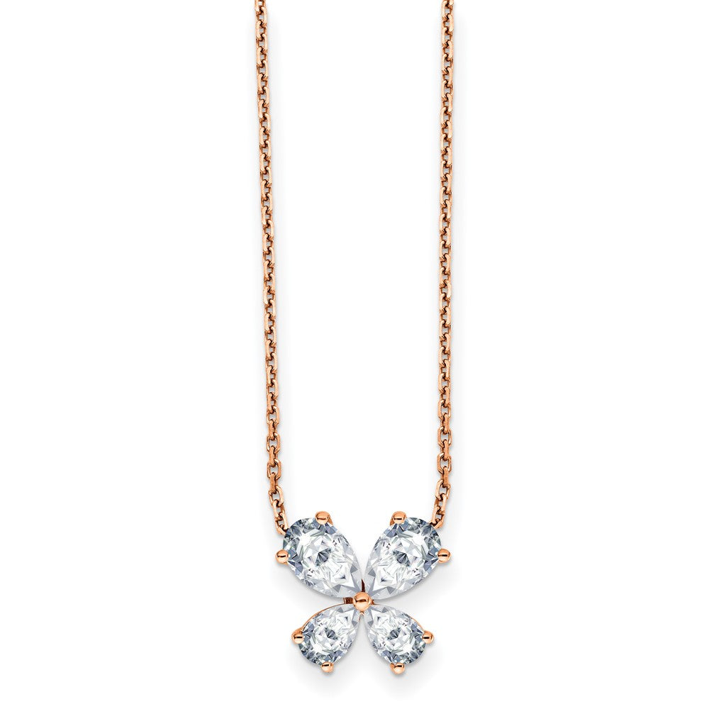 14K Rose Gold Butterfly Pendant G H I True Light Moissanite