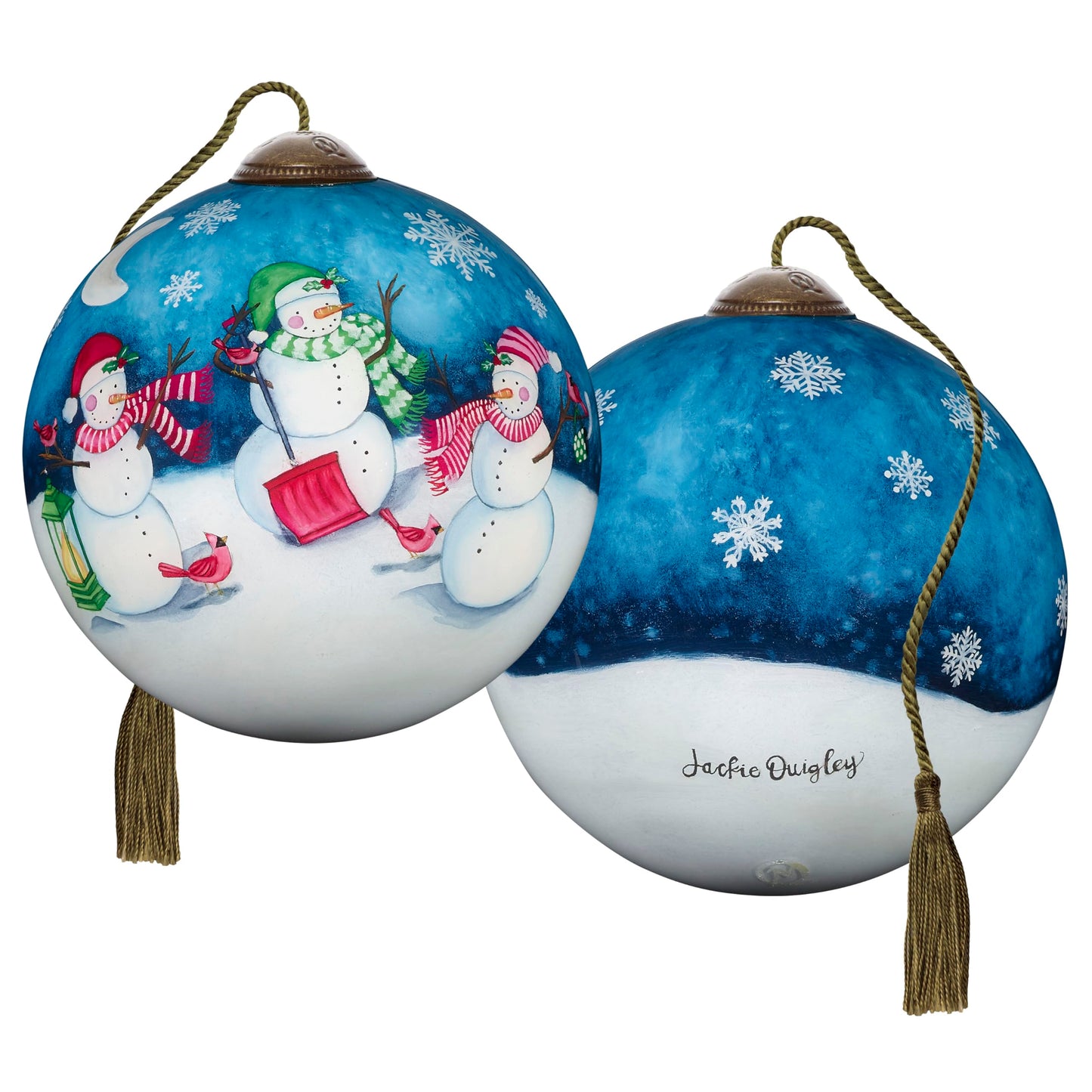 Neqwa Art Special Friends Warm the Heart by Hazel Lincoln Hand-painted Glass Ornament