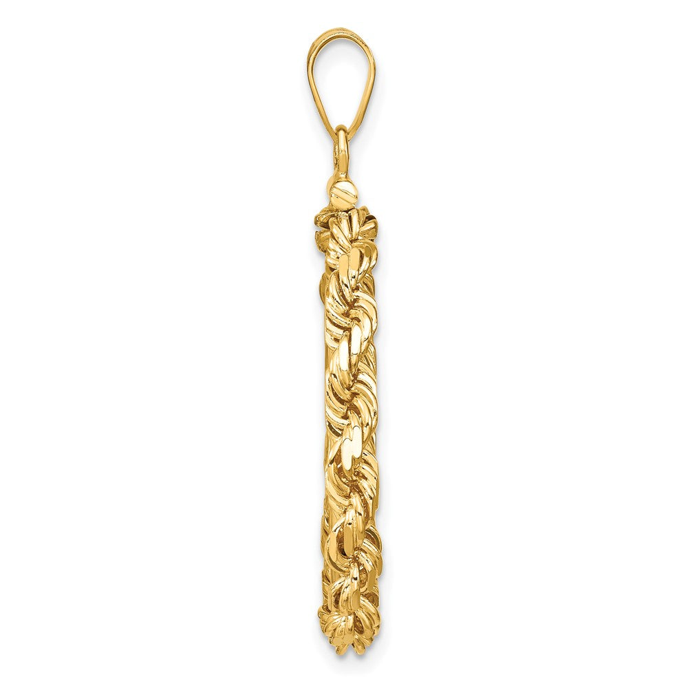 Wideband Distinguished Coin Jewelry 14k Polished Rope 22.0mm x 1.9mm Screw Top Coin Bezel Pendant