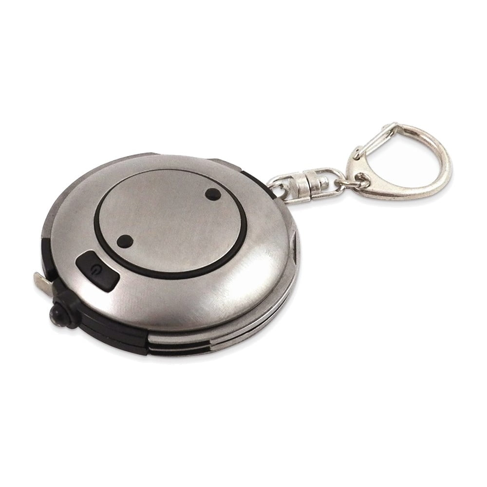 Brushed Stainless Steel Key Ring w/LED Light