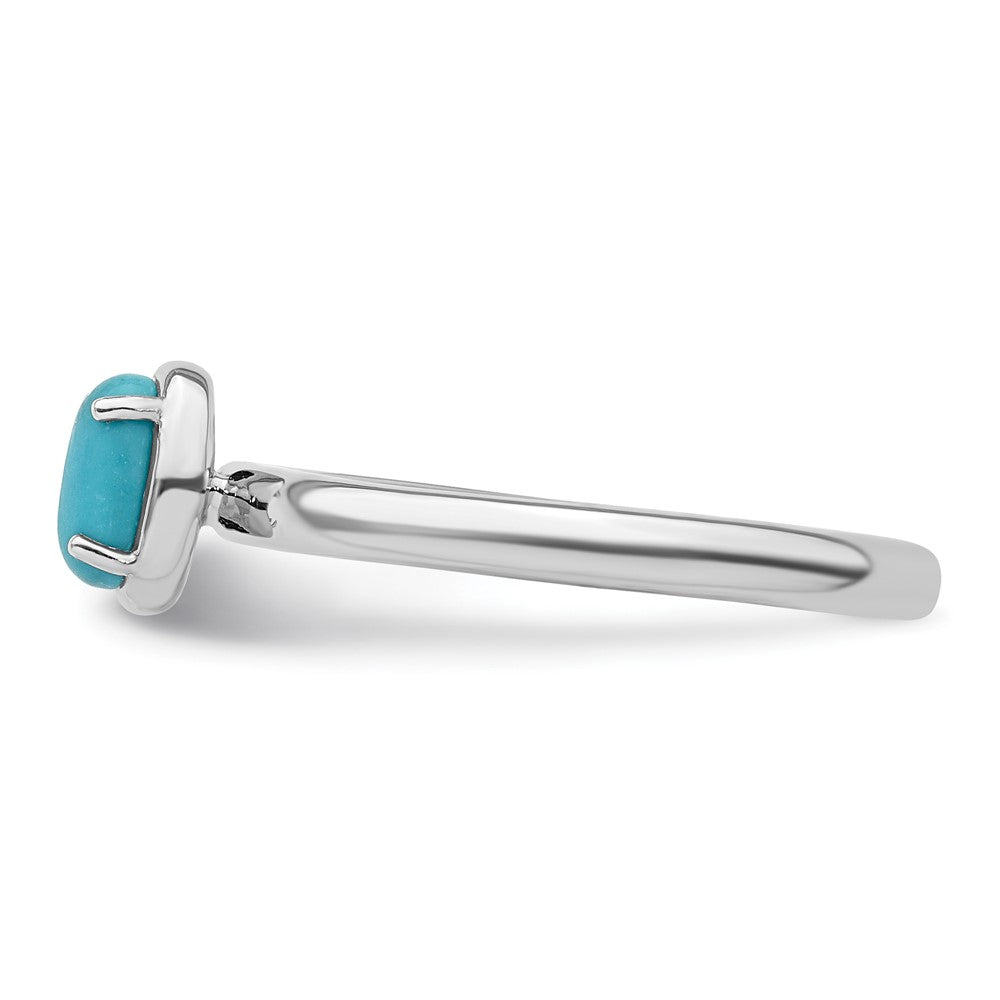 Sterling Silver Stackable Expressions Turquoise Polished Ring Size -9