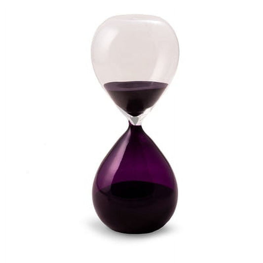 60 Min. Purple & Clear Glass Sand Timer w/ Purple Sand
