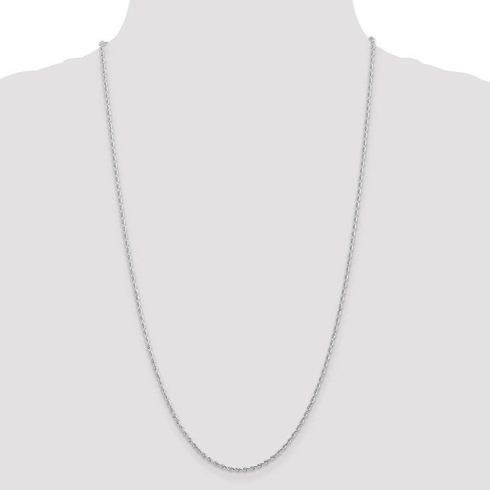 10k White Gold 2mm D/C Quadruple Rope Chain Anklet