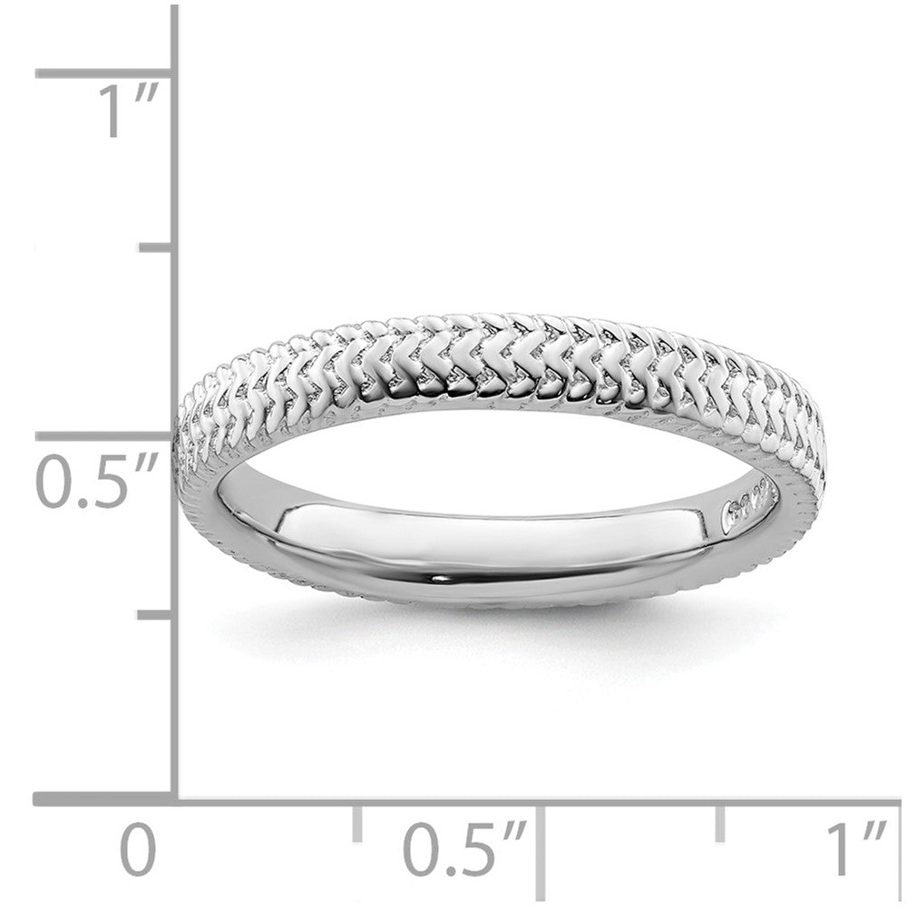 Sterling Silver Stackable Expressions Rhodium Ring Size -9