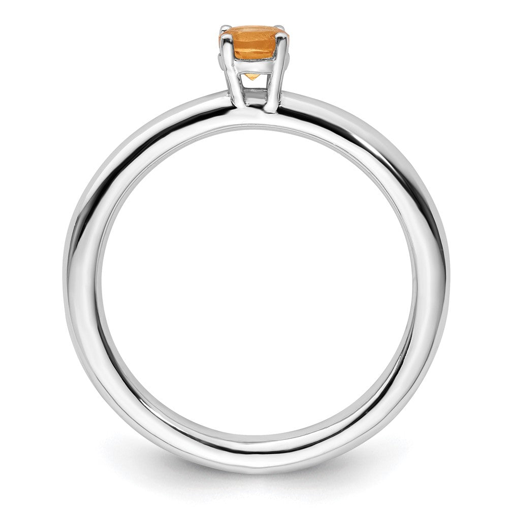 Sterling Silver Stackable Expressions Rhodium Citrine Ring
