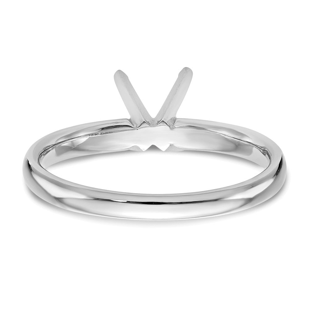 14k White Gold 1/2 carat Lightweight Comfort-Fit 4-Prong Round Solitaire Ring Mounting