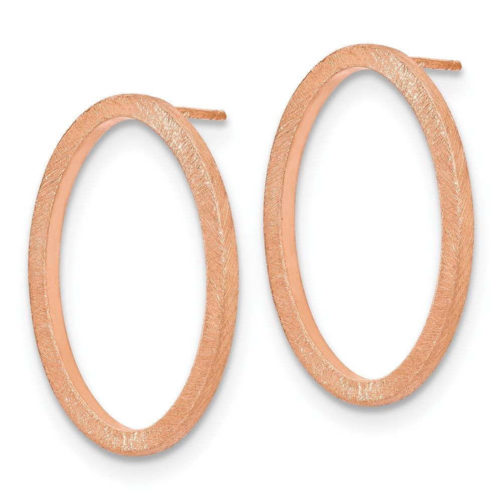 Sterling Silver Rose-tone Oval Earrings