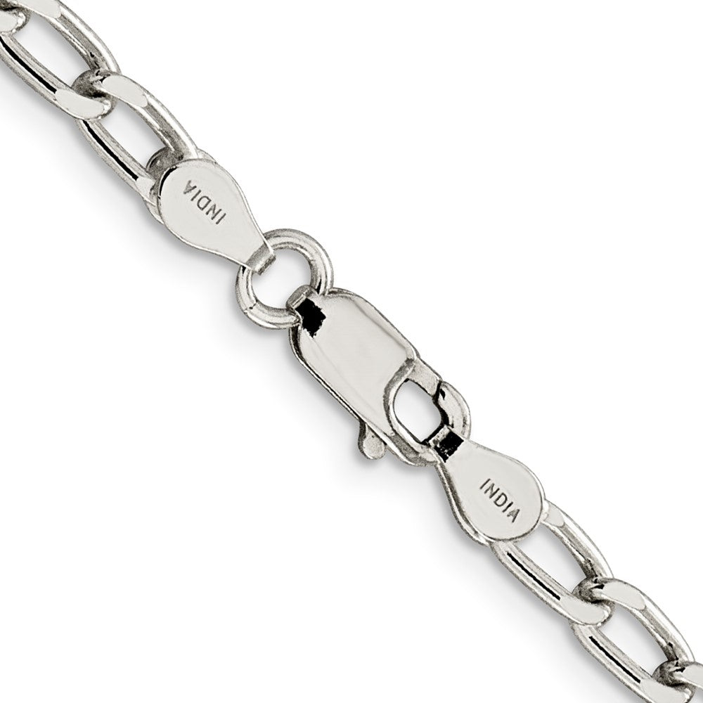 Sterling Silver 4.3mm Open Elongated Link Chain 18 Inches