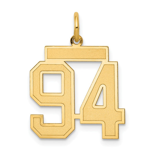 14k Medium Satin Number 94 Charm
