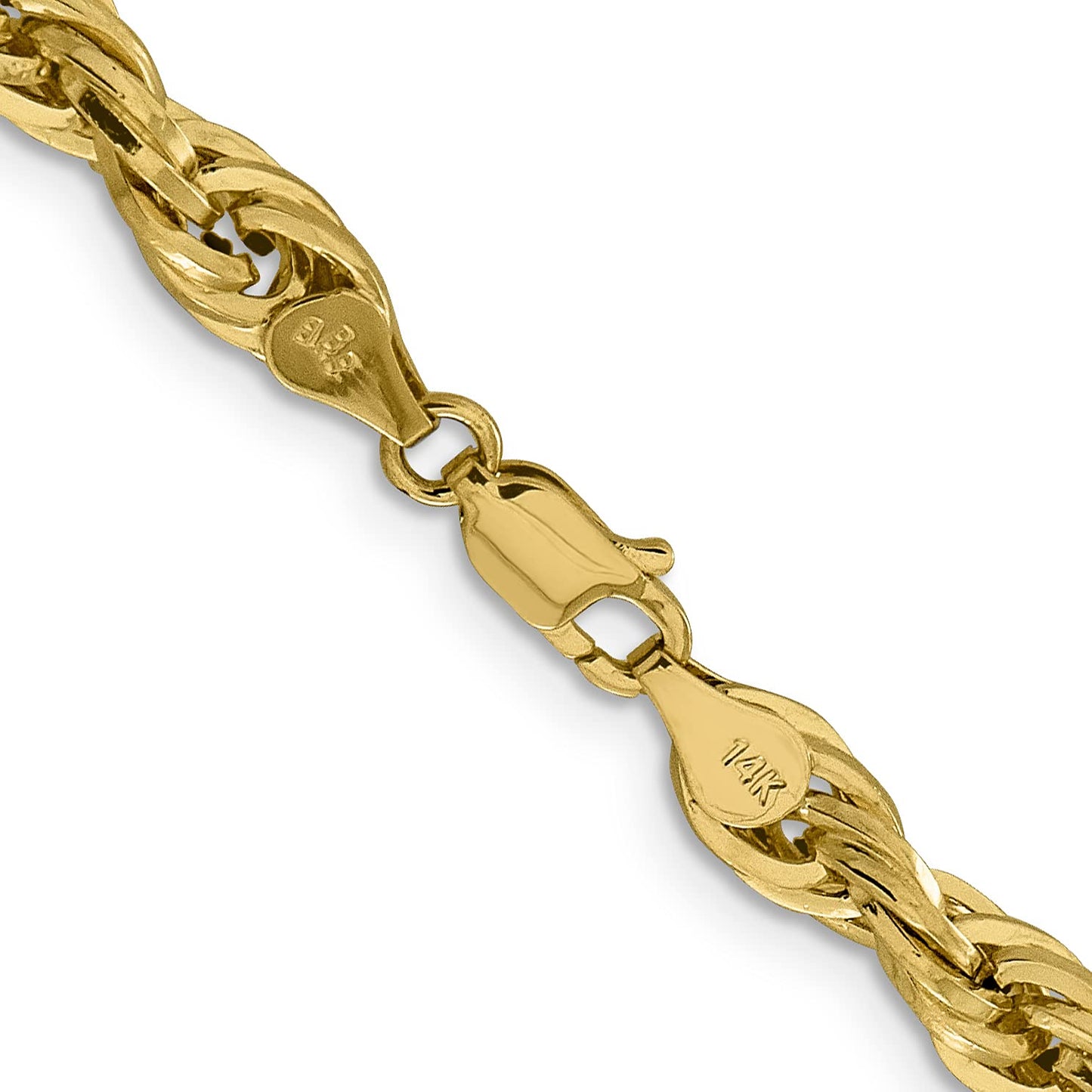 14K 22 inch 5.4mm Semi Solid Rope with Lobster Clasp Chain