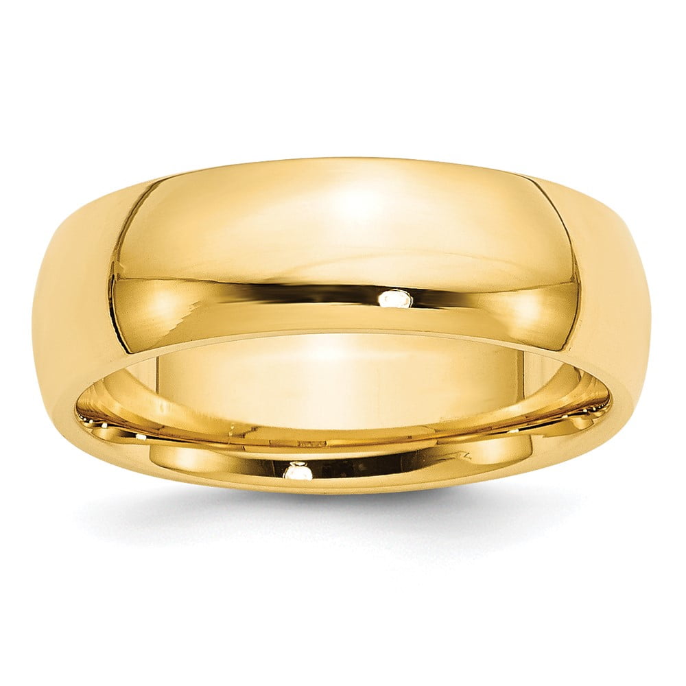 10k Yellow Gold 7mm Standard Weight Comfort Fit Wedding Band Size 9.5 1CF070