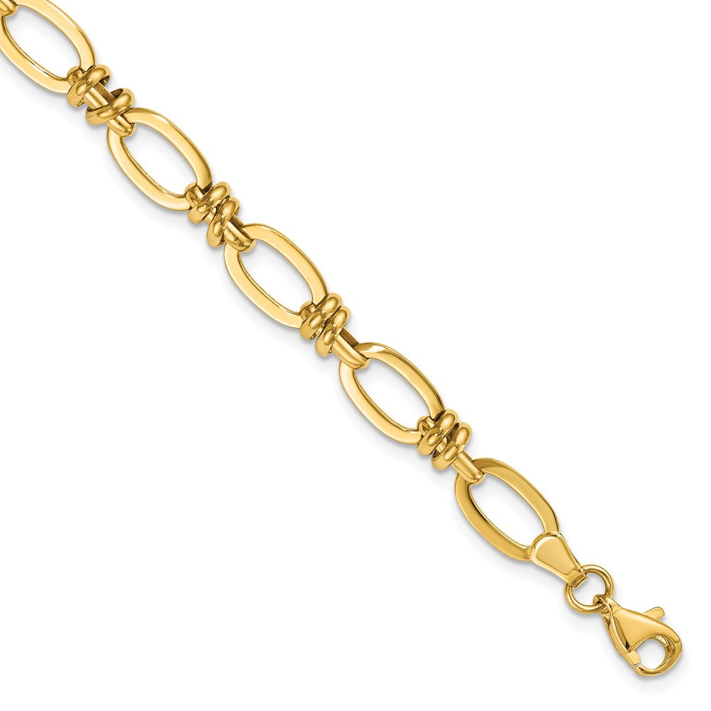 14K Polished Fancy Link Bracelet 7.5  inches