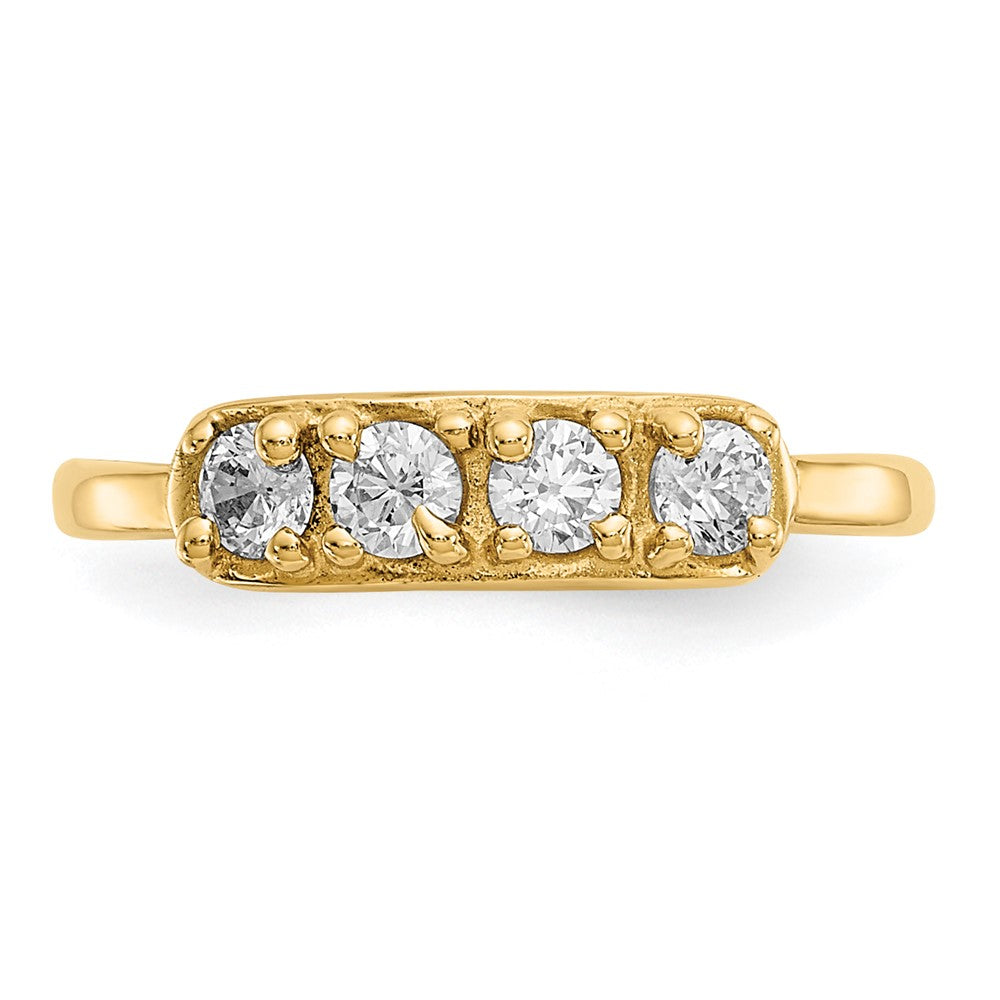14k Gold CZ Toe Ring