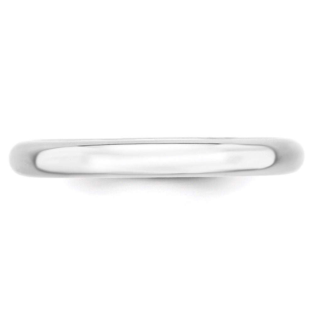10k White Gold 3mm Standard Weight Comfort Fit Wedding Band Size 7.5