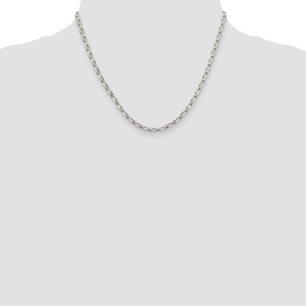 Sterling Silver 3.2mm Oval Fancy Rolo Chain 18 Inches