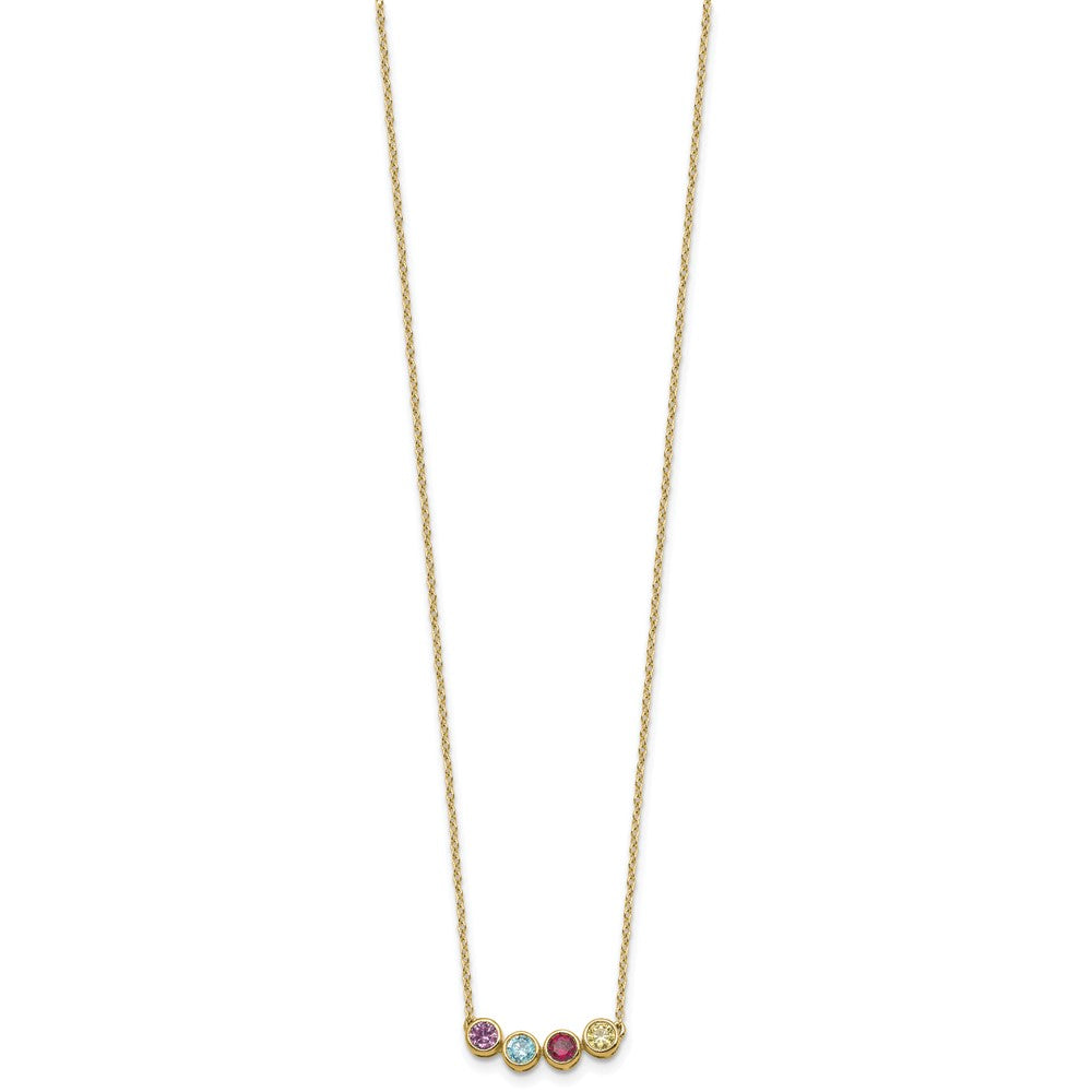 14K 4 Family Birthstone Necklace Mounting