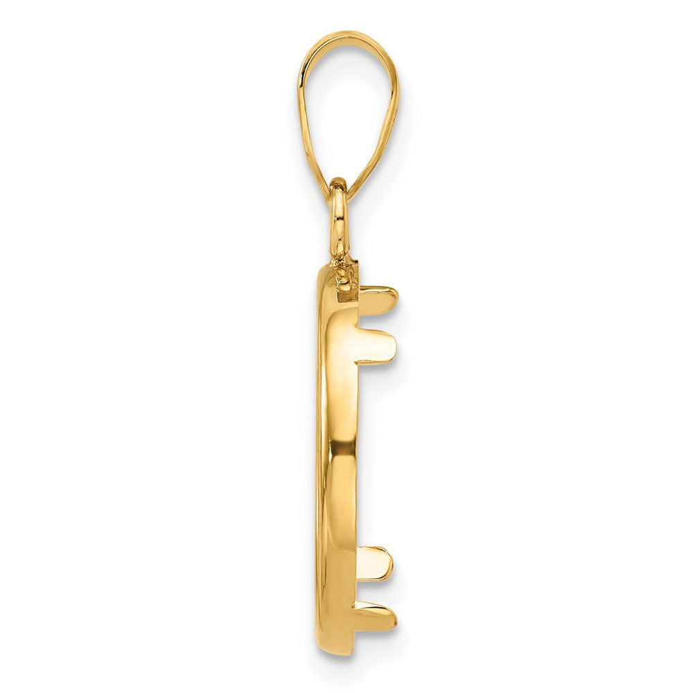 Wideband Distinguished Coin Jewelry 14k Polished 16.0mm Prong Coin Bezel Pendant