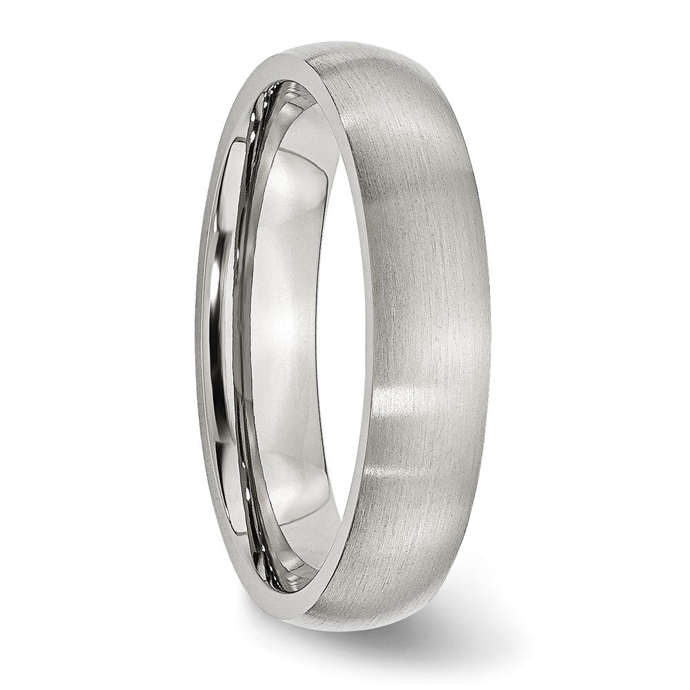 Stainless Steel Brushed 5mm Half Round Band Size - 11
