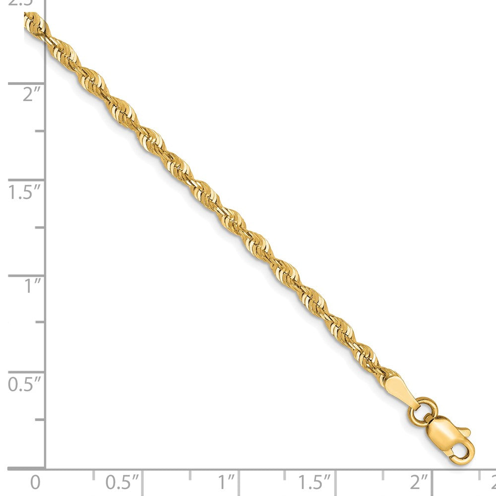 10k 2.5mm Diamond-Cut Lightweight Rope Chain
