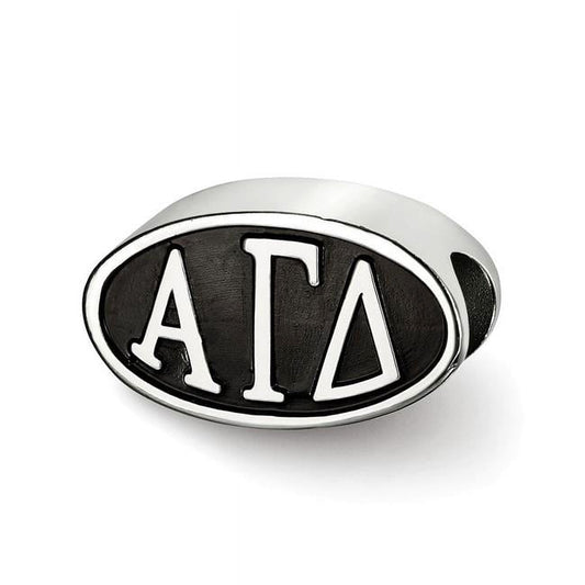 LogoArt AGD002BD-SS Sterling Silver Alpha Gamma Delta Oval Letters Bead - Size SS