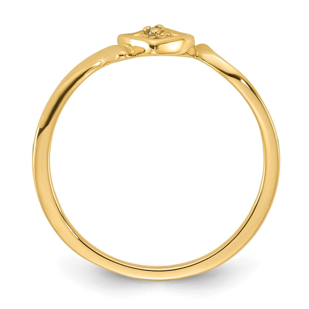 10k YG Diamond Heart Ring