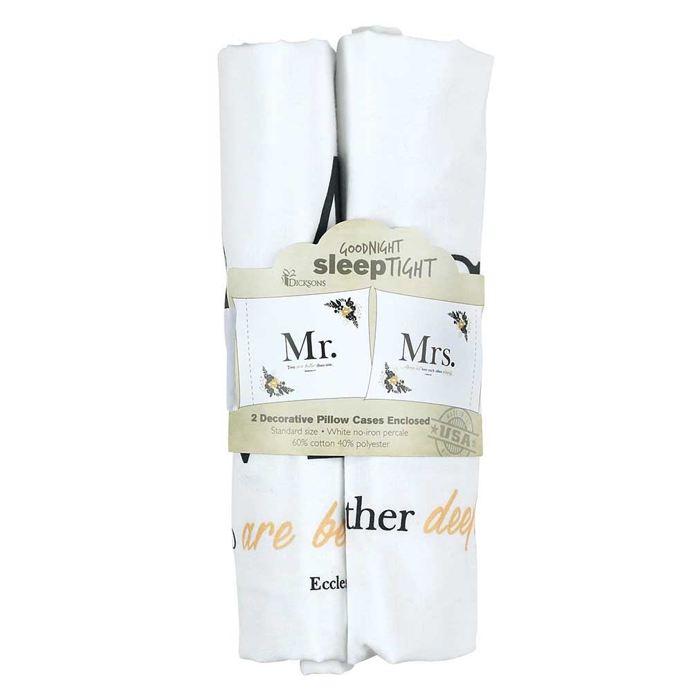 Set of 2 MR. and MRS. Cotton/Polyester Pillow Cases QGM22826