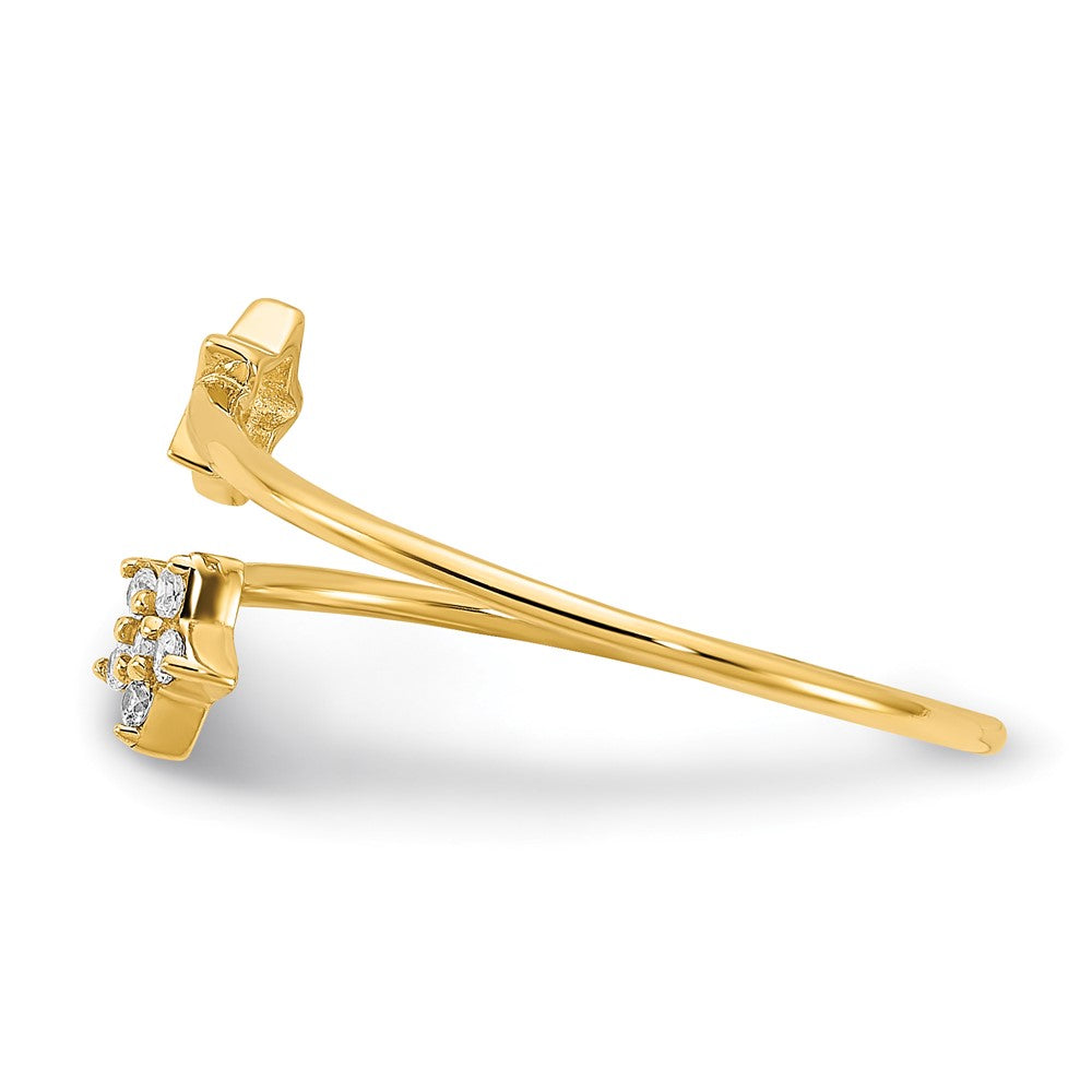 14K Yellow Gold CZ Star Ring Size 7