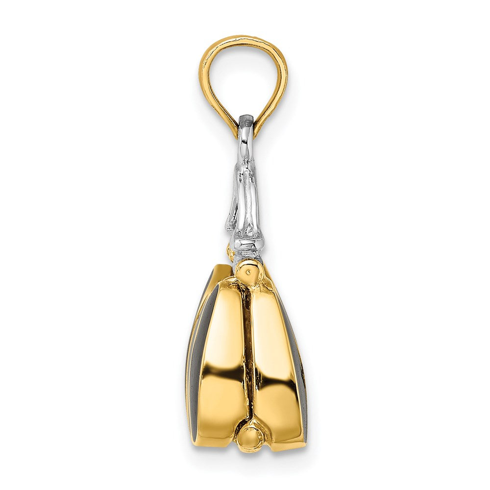 14K & Rhodium 3-D and Enameled Opens Handbag Charm