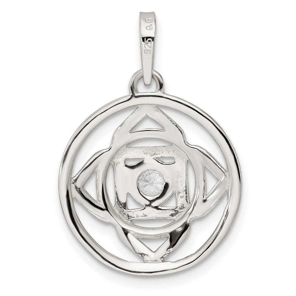 Sterling Silver CZ Root Chakra Filigree Pendant