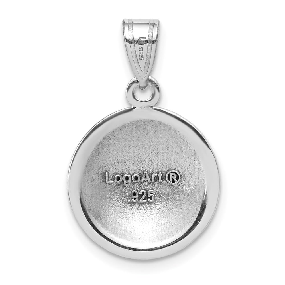 Logoart 925 Sterling Silver Wake Forest Univ. Enameled Basketball Pendant