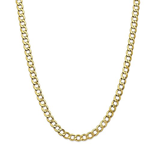 10k 7mm Semi-Solid Curb Link Chain