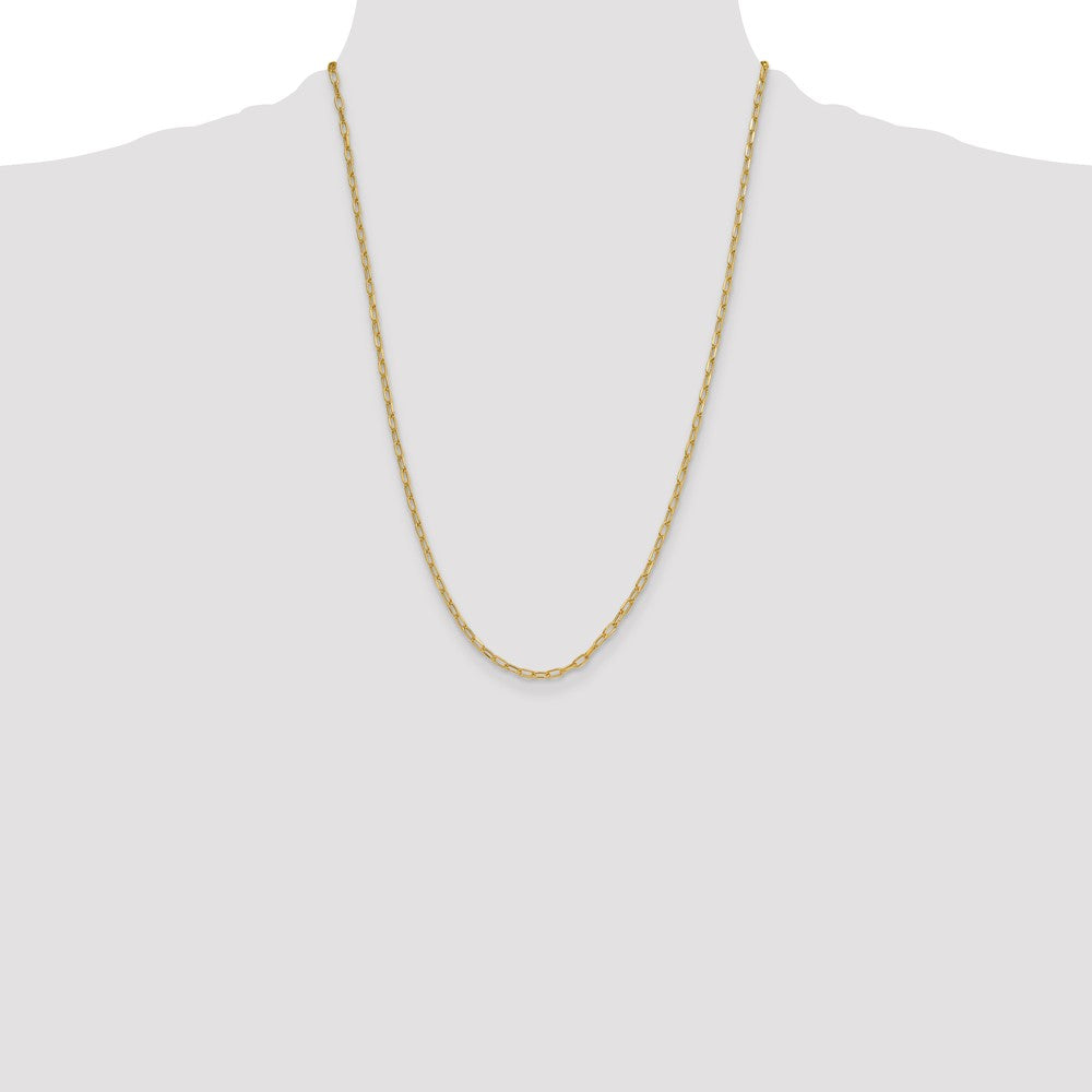14k 3.0mm Semi-Solid Beveled D/C Paperclip Chain