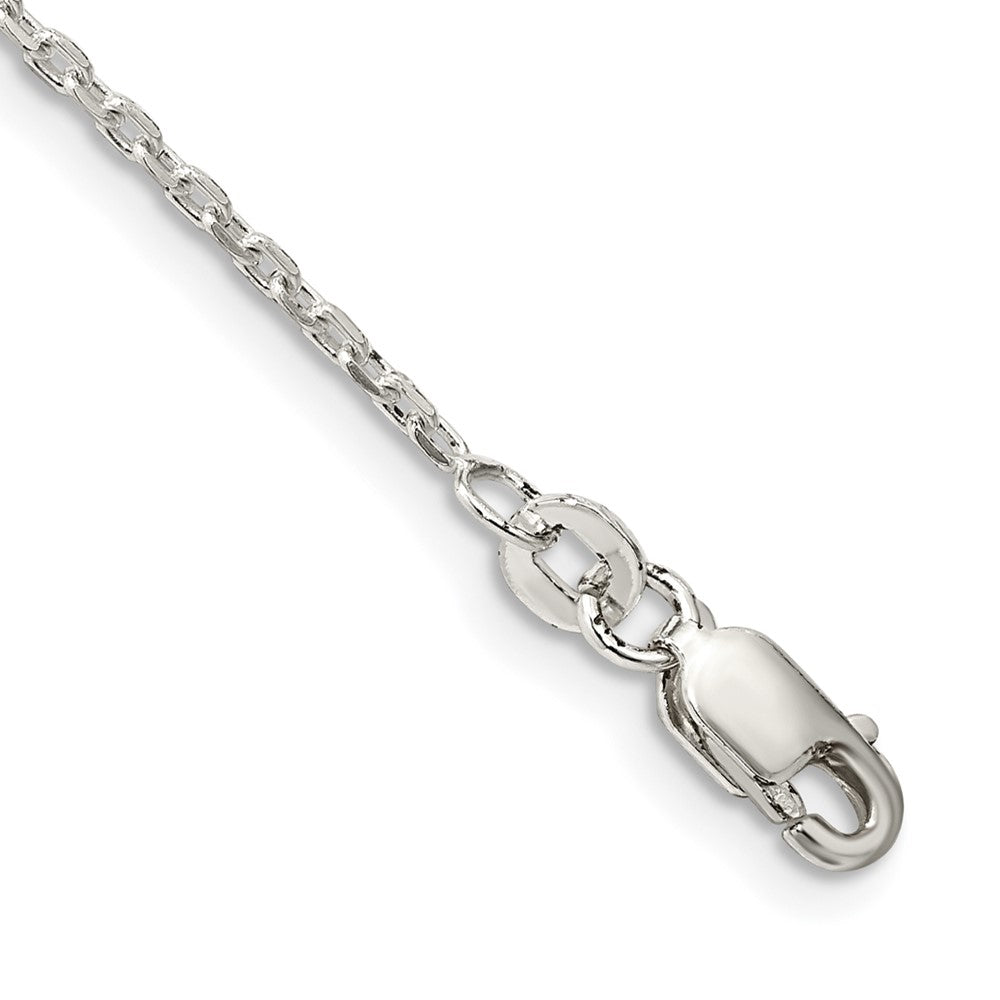 Sterling Silver 1.5mm Beveled Oval Cable Chain 8 inches