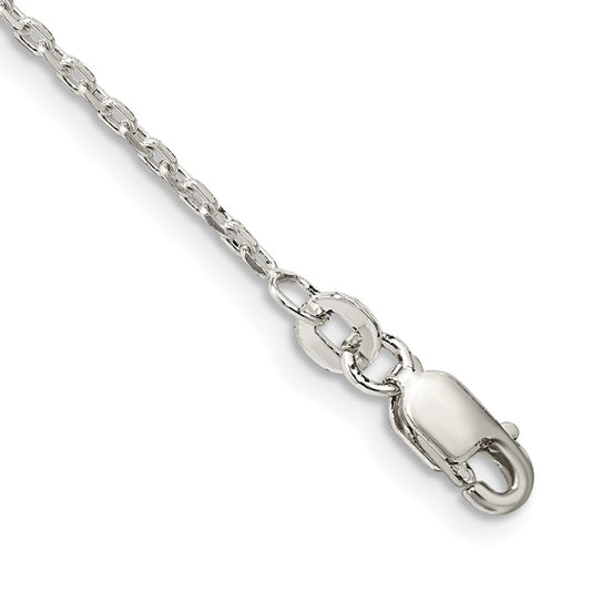 Sterling Silver 1.5mm Beveled Oval Cable Chain 8 inches