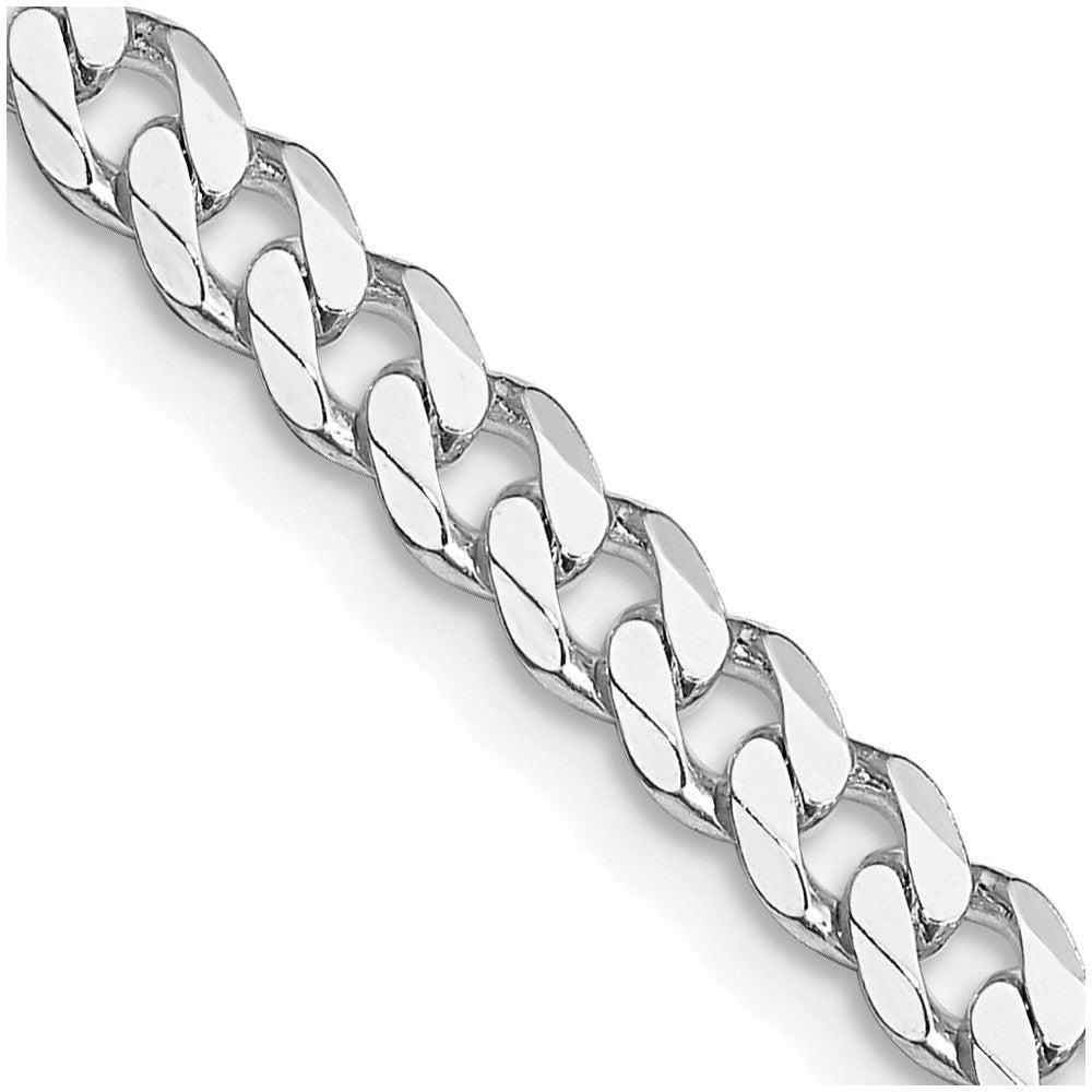 Sterling Silver Rhodium-plated 4.5mm Curb Chain 30 Inches