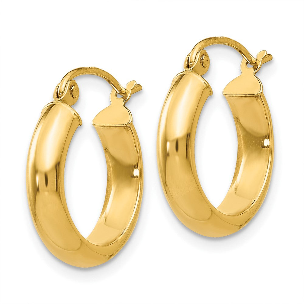 10k Round Tube Hoop Earrings