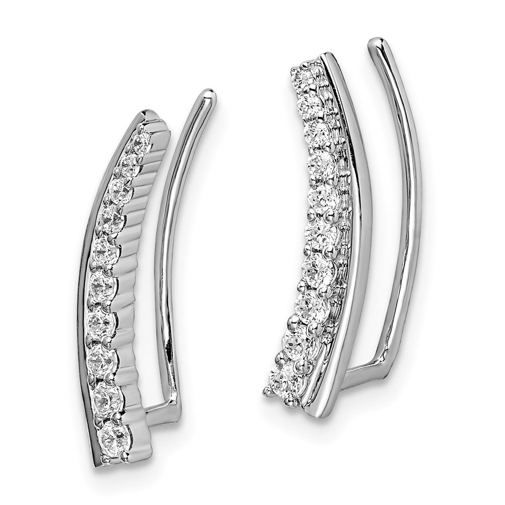 14k White Gold 1/3 carat Lab Grown Diamond VS/SI+ G+ Ear Climber Earrings