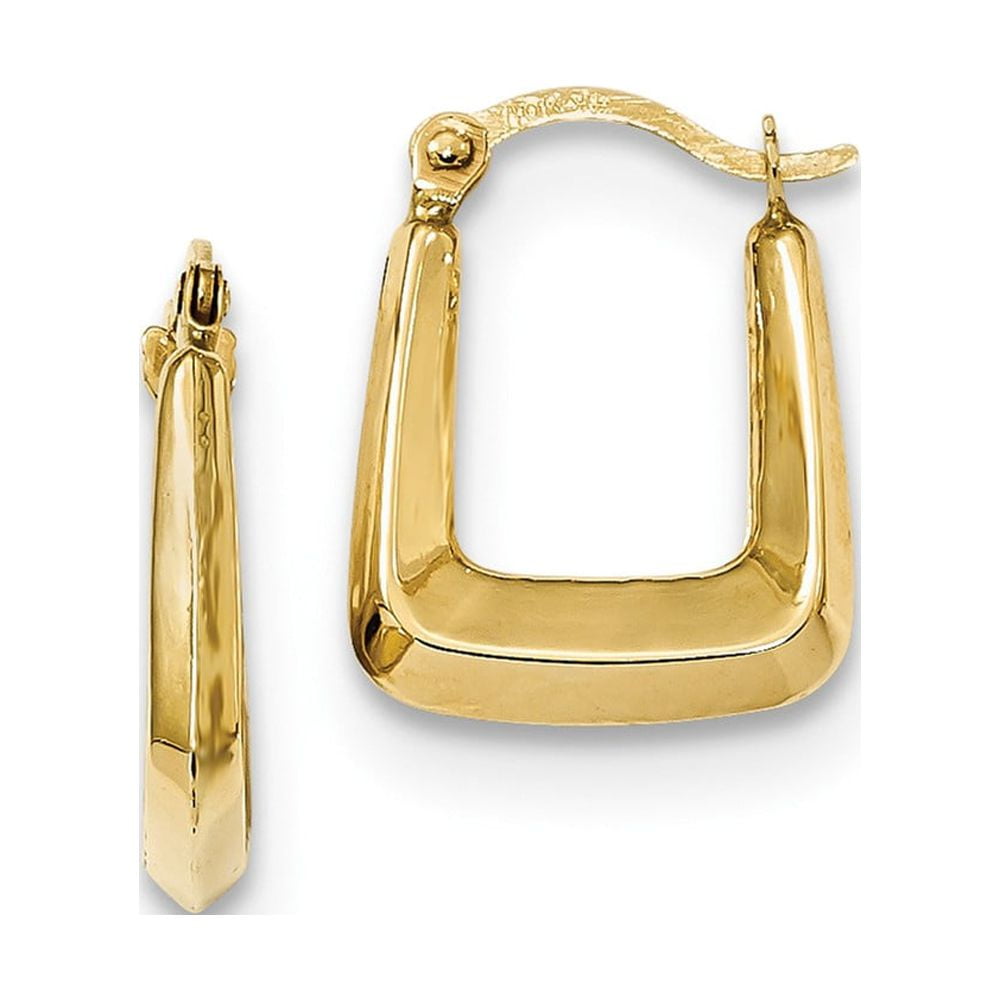 14 Karat Yellow Gold Lightweight Fancy Hoop Earrin