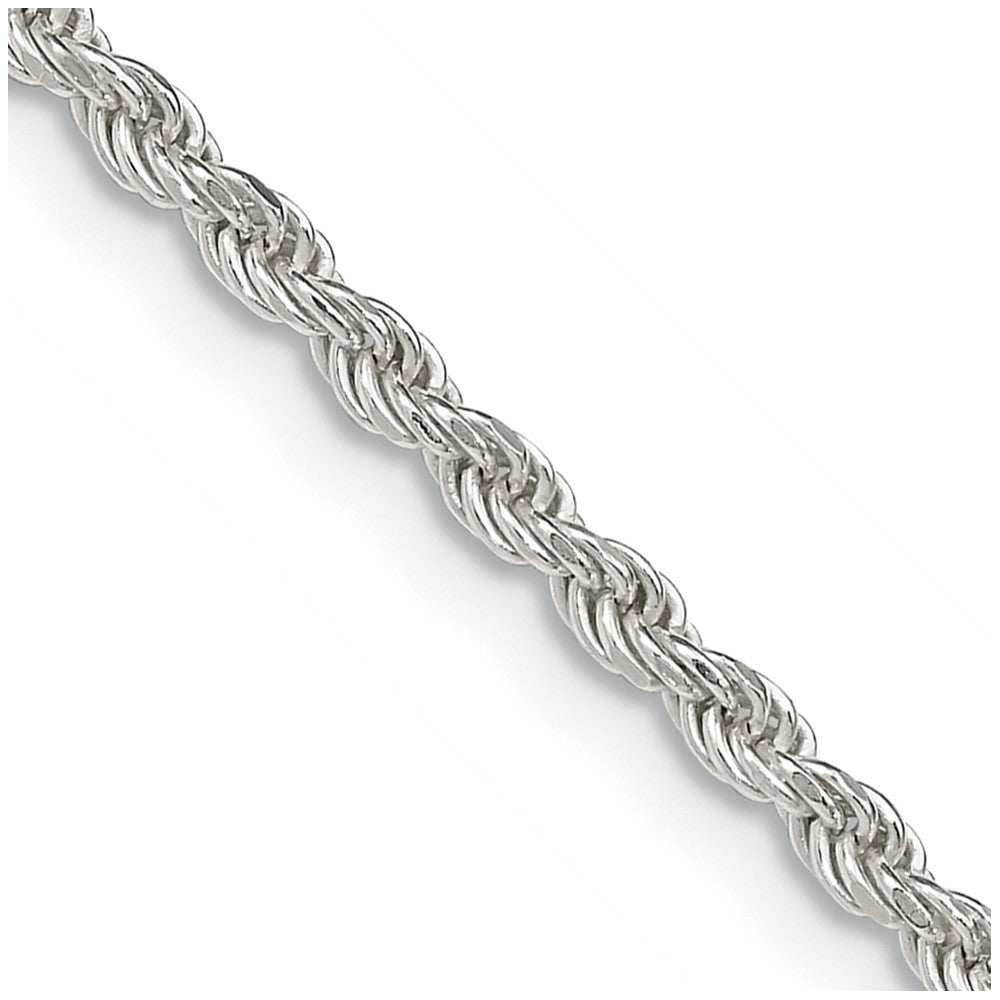 Sterling Silver 2.25mm Diamond-cut Rope Chain 30 Inches