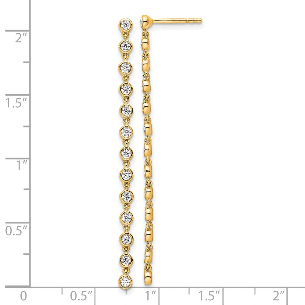 True Origin 14K Gold 5/8 Carat Lab Grown Diamond VS DEF Graduated Dangle Post Earrings