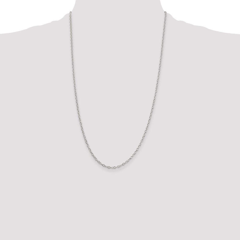 Sterling Silver 2.25mm Oval Cable Chain 26 Inches