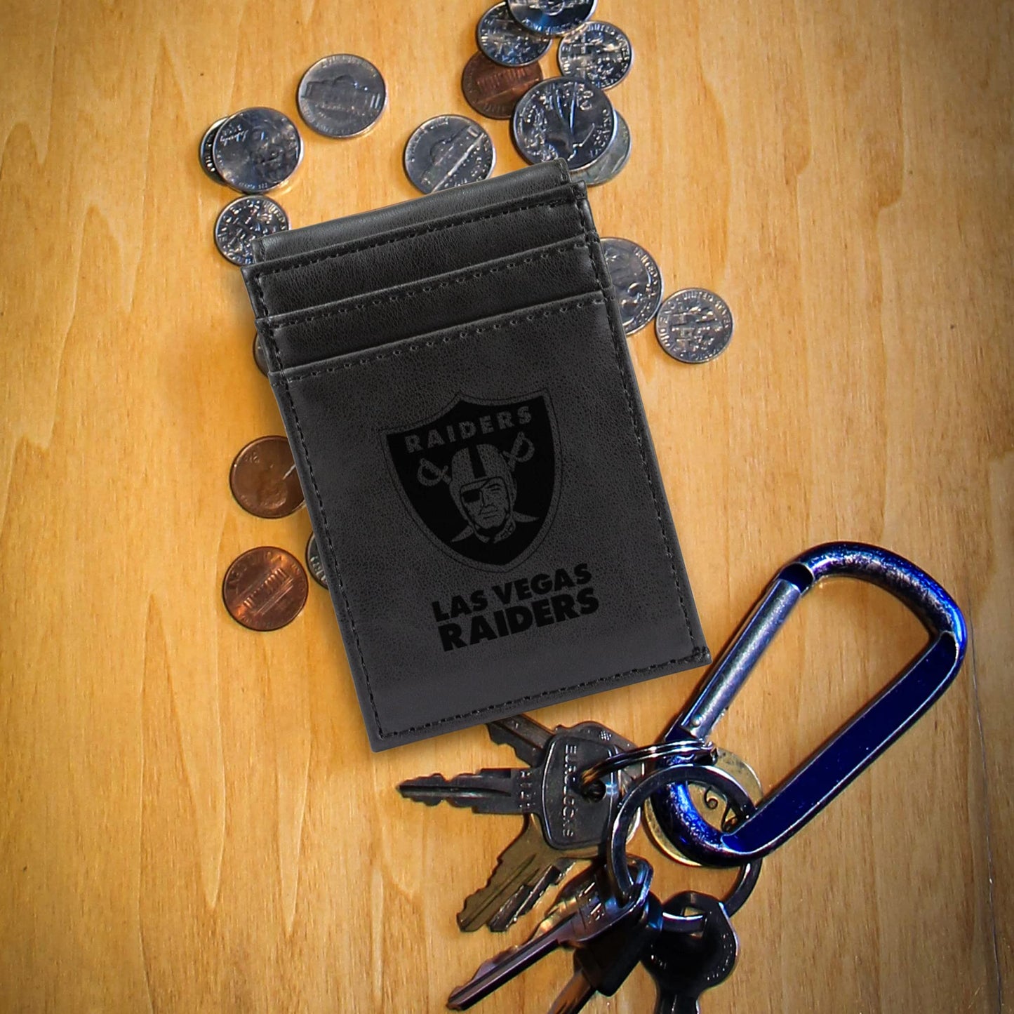 NBA LA Clippers Black Faux Leather Front Pocket Wallet with 2 Card Slots and ID Window QGC7462