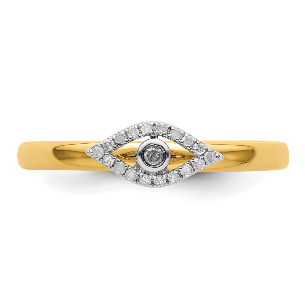Sterling Silver Stackable Expressions Evil Eye Diamond Ring Size -9